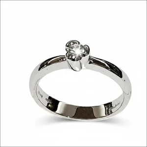 Anello Solitario oro bianco Diamante ct 0,10 Salvini