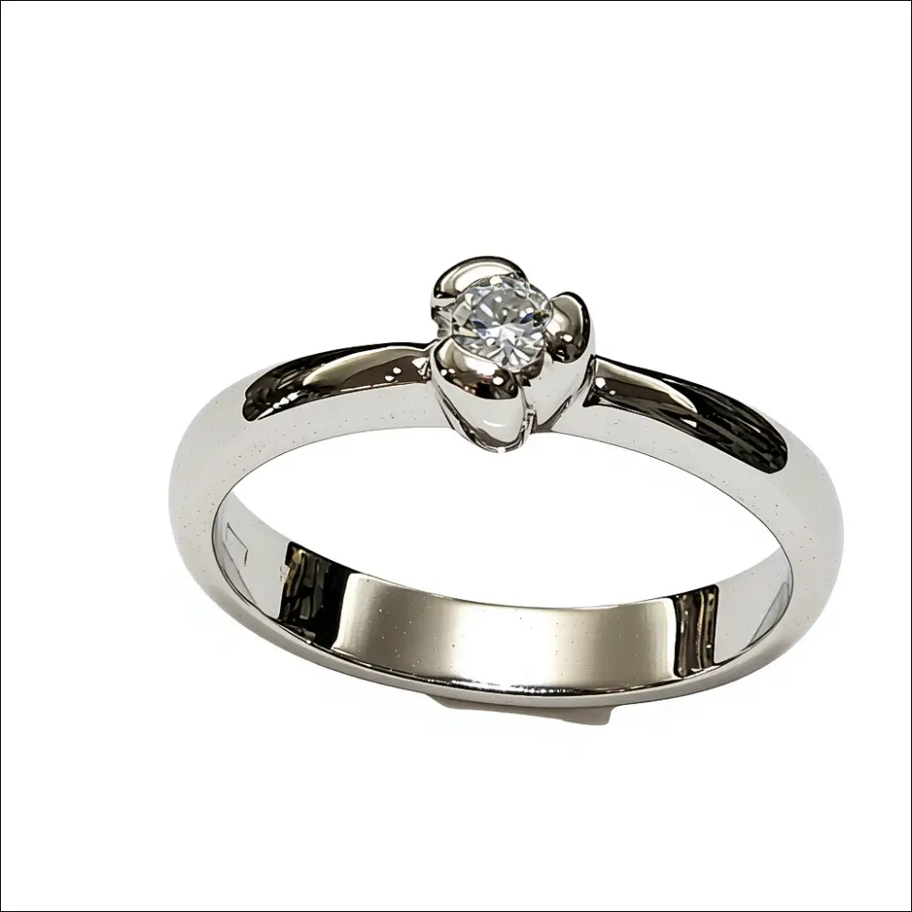 Anello Solitario oro bianco Diamante ct 0,10 Salvini - immagine 4