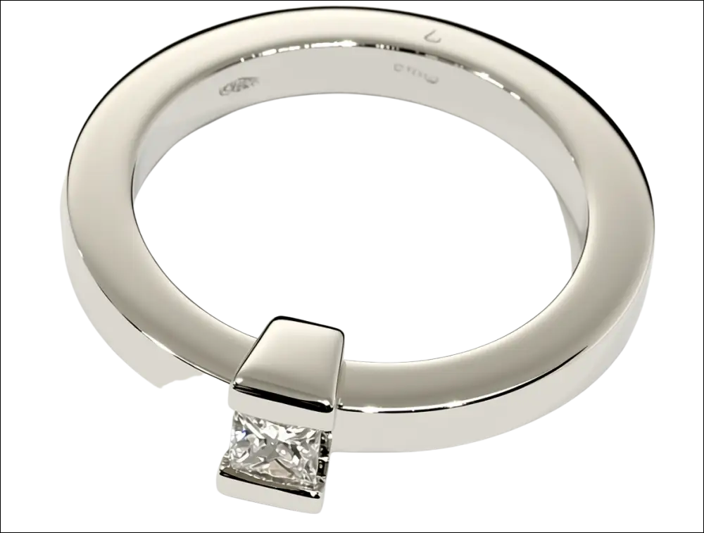 Anello Solitario Oro Bianco e Diamante Princess CEVA GIOIELLI - immagine 6