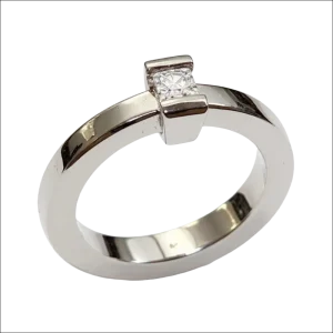 Anello Solitario Oro Bianco e Diamante Princess CEVA GIOIELLI