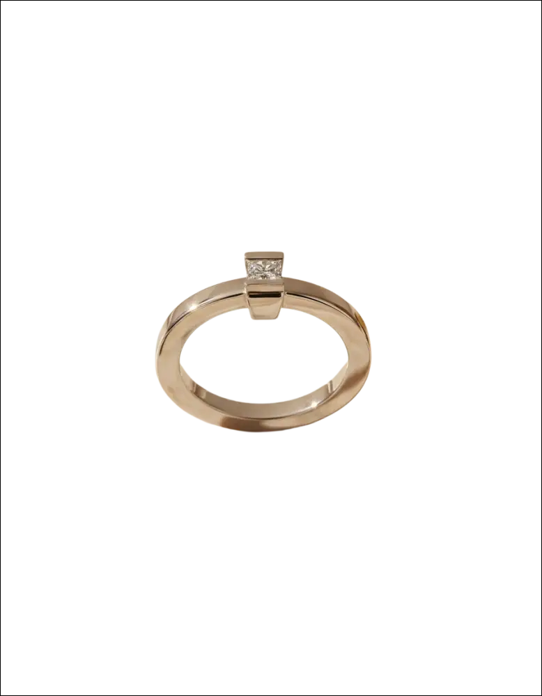 Anello Solitario Oro Bianco e Diamante Princess CEVA GIOIELLI - immagine 4