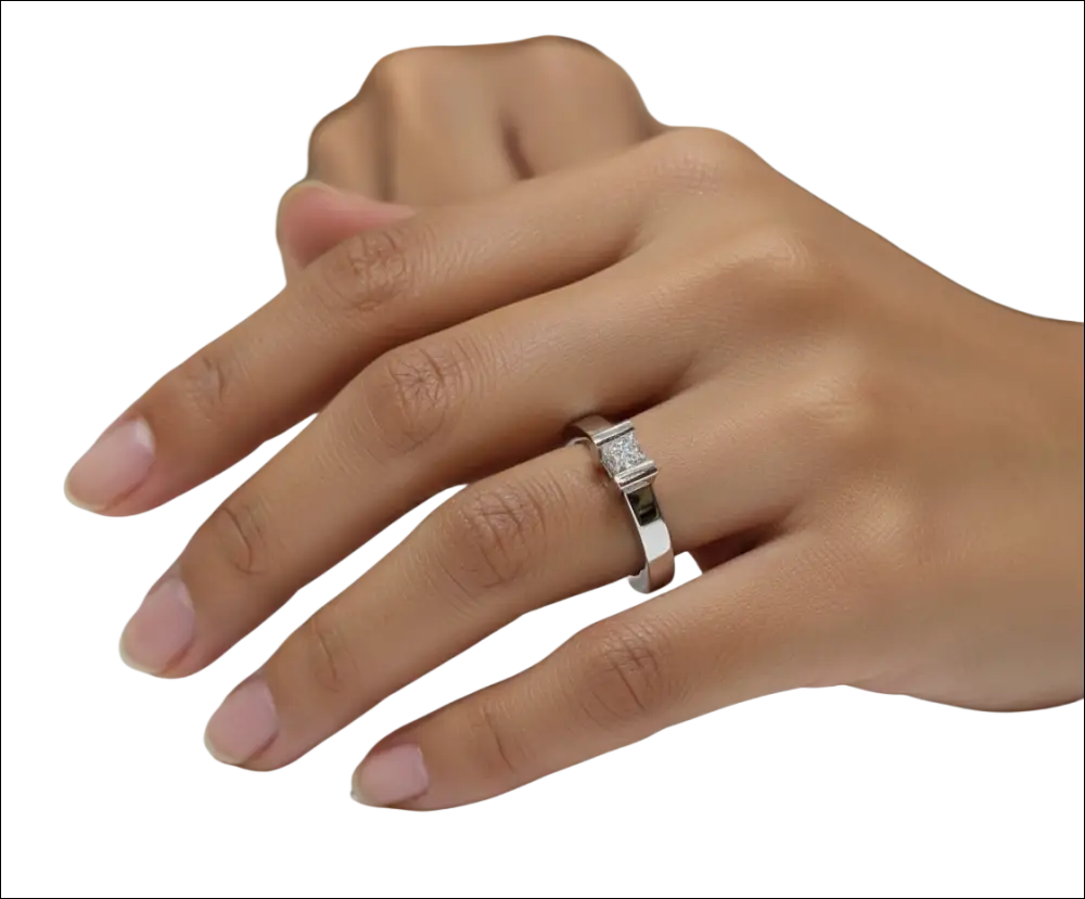 Anello Solitario Oro Bianco e Diamante Princess CEVA GIOIELLI - immagine 3