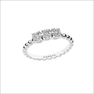 Anello Trilogy Diamanti Oro Bianco COMETE GIOIELLI