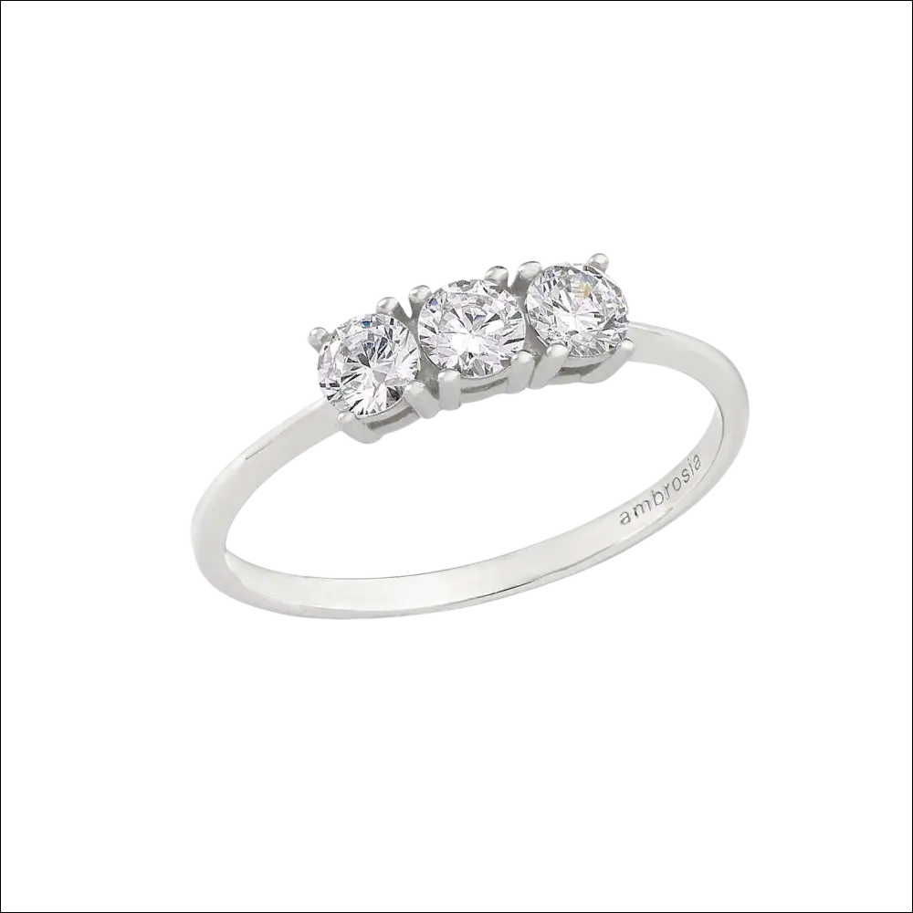 Anello Trilogy Zirconi Oro Bianco AMBROSIA AAZ 082