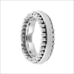 Anello Uomo Acciaio Cuscinetto a Sfera Rotante Anello