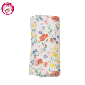 Mussola cotone organico 120×120 Poppy Field – Angel dear