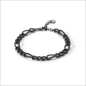 Bracciale argento, rutenio e zirconi neri WE ARE di COMETE UBR 1289