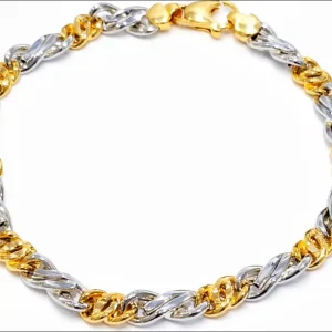 Bracciale oro giallo e bianco 750/1000 unisex