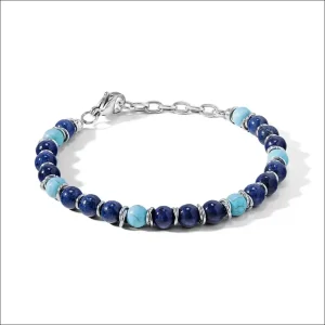 Bracciale Uomo acciaio agata blu e turchese COMETE