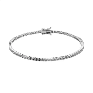 Bracciale Uomo COMETE Tennis Argento Zirconi Bianchi