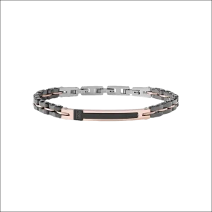 Bracciale Uomo Comete Tyres Acciaio e Ceramica Nera