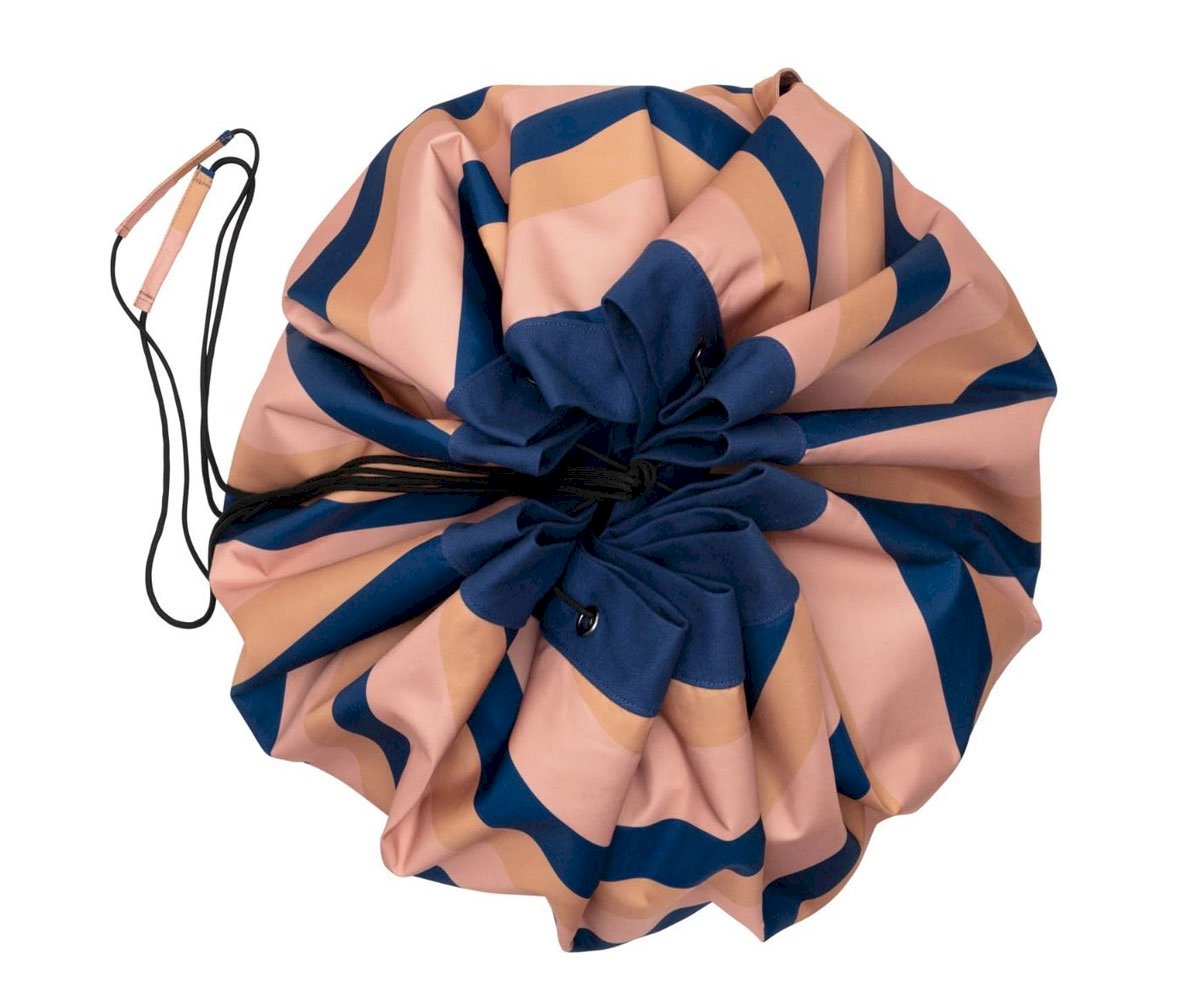 Sacco Portagiochi e Tappeto 2 in 1 – Collezione Outdoor Mokka Stripes – Play & go - immagine 4