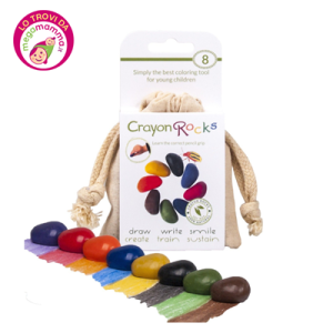 Pastelli a Cera 8 Pietre Colorate Sacchetto Beige – Crayon Rocks