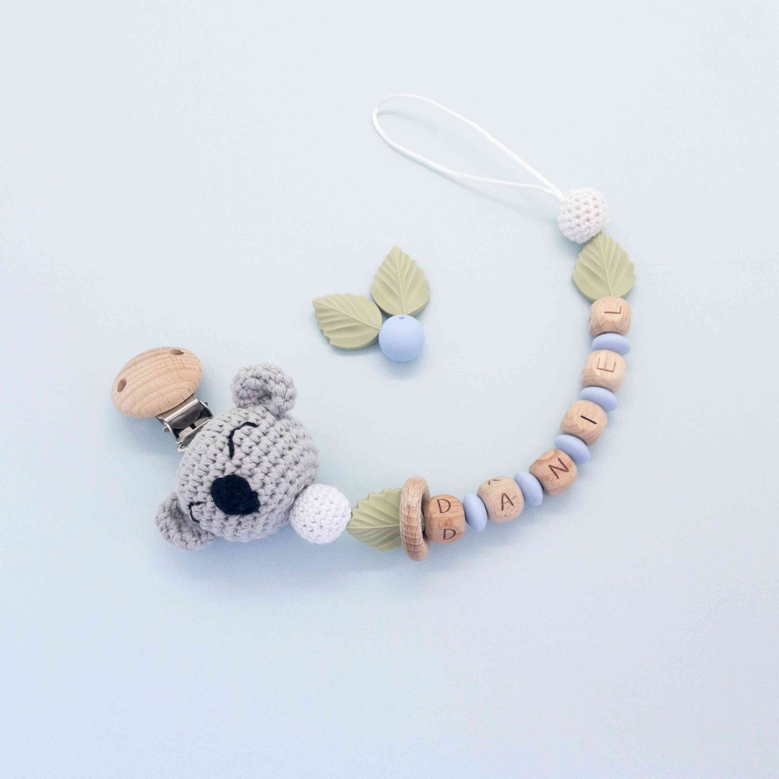 Catenella porta ciuccio Koala in silicone e legno