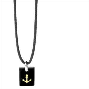 Ciondolo ancora Oro e Ceramica Nera COMETE