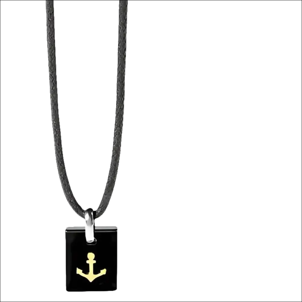 Ciondolo ancora Oro e Ceramica Nera COMETE