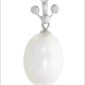 Ciondolo Oro Bianco e Perla a goccia AMBROSIA