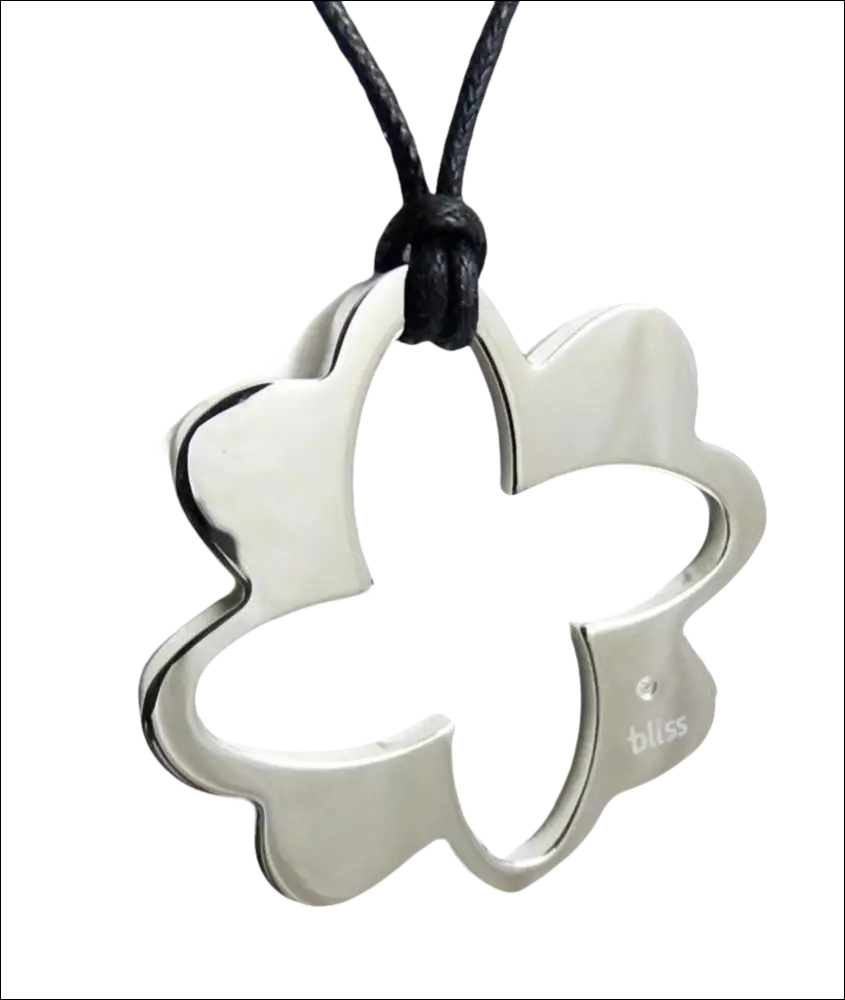 Ciondolo quadrifoglio Bliss in acciaio