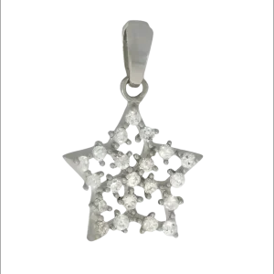 Ciondolo Stella Oro Bianco e Zirconi AMBROSIA ACZ 006