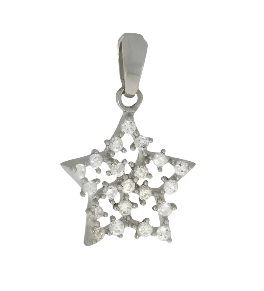 Ciondolo Stella Oro Bianco e Zirconi AMBROSIA ACZ 006 - immagine 2