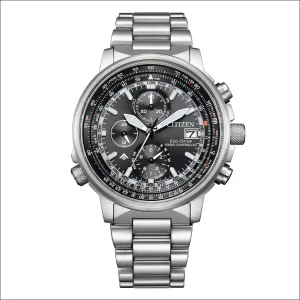 CITIZEN Radiocontrollato Crono Pilot Acciaio AT8300-58E