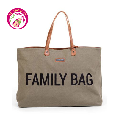 Family Bag Borsa Fasciatoio – 55 x 18 x 40 cm – kaki canvas – Childhome - immagine 2