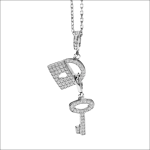 Collana Ambrosia Argento con Chiave e Lucchetto