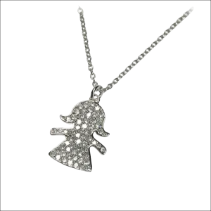 Collana Argento con Ciondolo Bimba in Zirconi