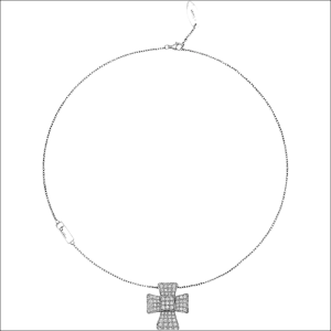 Collana Argento Croce Zirconi