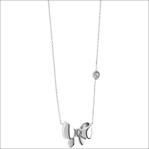 Collana Comete Fiocco Oro Bianco e Diamante