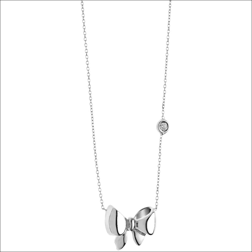 Collana Comete Fiocco Oro Bianco e Diamante