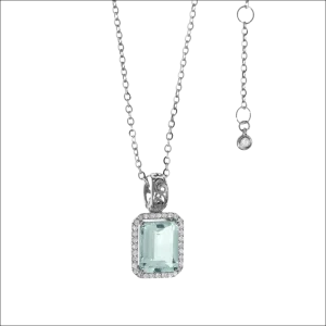 Collana con Acquamarina Naturale e Diamanti GLQ 250