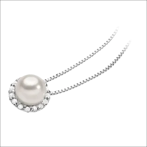 Collana Oro Bianco con ciondolo Perla AMBROSIA AGP 028