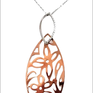 Collana Oro con Diamanti e Motivo Floreale GLB 513