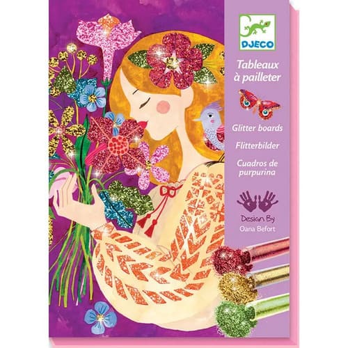 Djeco Glitter Boards Il Profumo Dei Fiori – Kit Artistico - immagine 2
