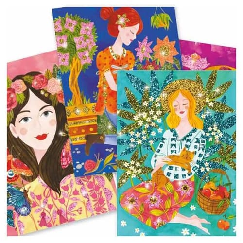 Djeco Glitter Boards Il Profumo Dei Fiori – Kit Artistico - immagine 3