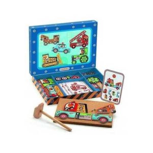 Djeco Tap Tap Game Veicoli – Kit Creativo Legno e Sughero