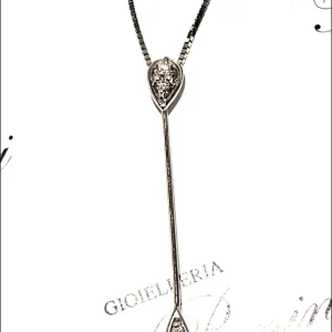 Girocollo con pendente Oro Bianco e Diamanti Salvini