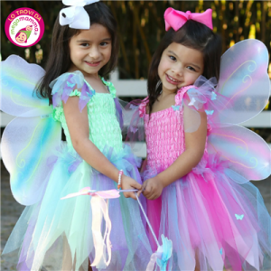 Vestito fatina farfalla verde acqua 5/6 anni – Great Pretenders