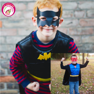 Supereroe Reversibile Pettorina/Maschera/Mantello 4-7 anni – Great Pretenders