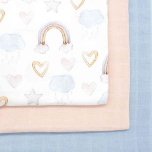 Set da 3 mussole cotone e bambù 50x55 cm