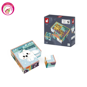 Puzzle cubi animali (legno) – Janod
