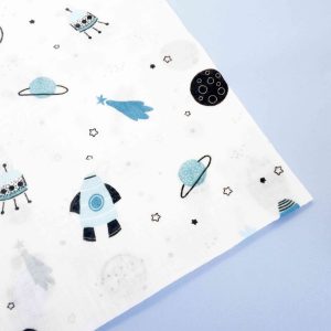 Mussola neonato 100% cotone Space Adventures
