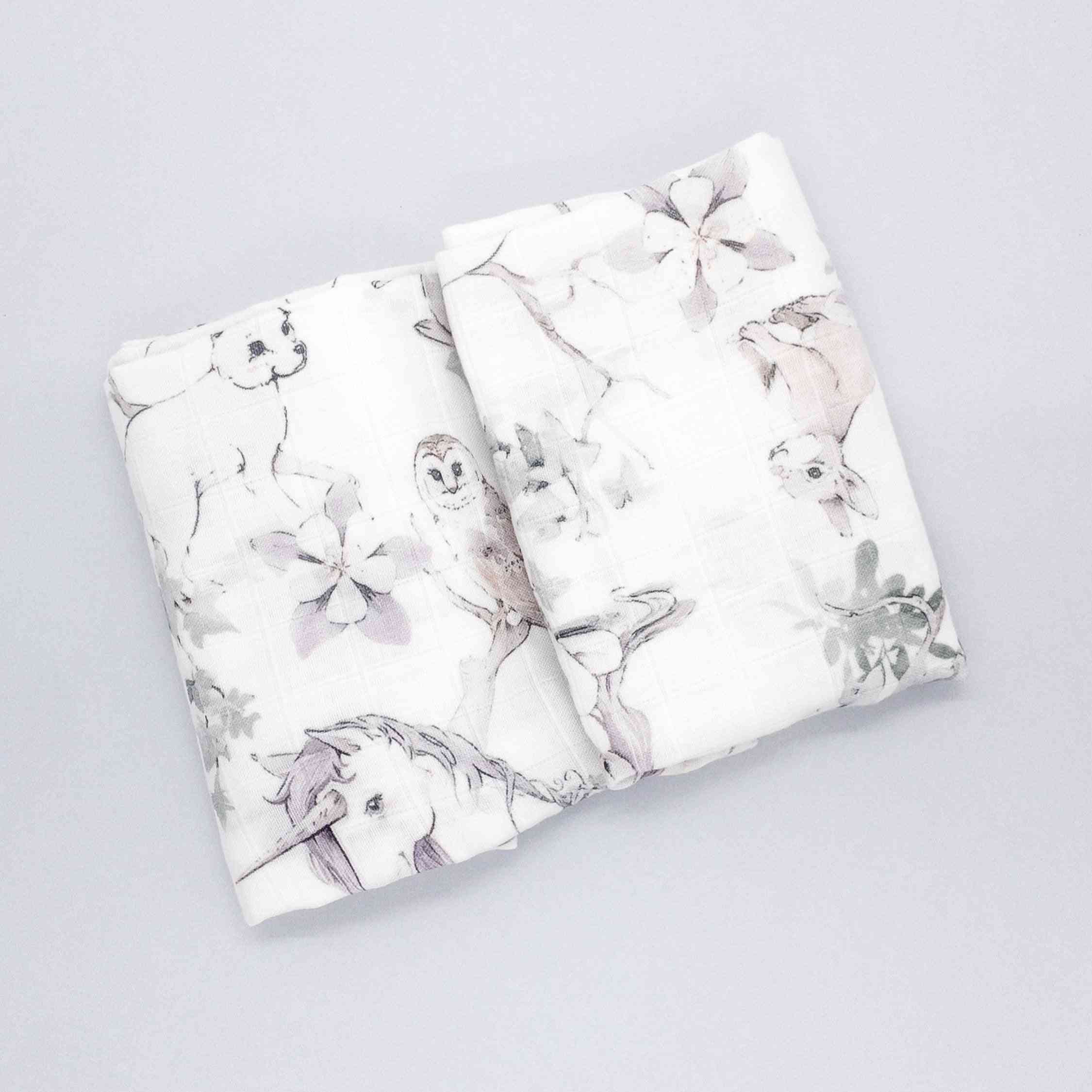 Mussola cotone e bambù Foresta Incantata - immagine 3