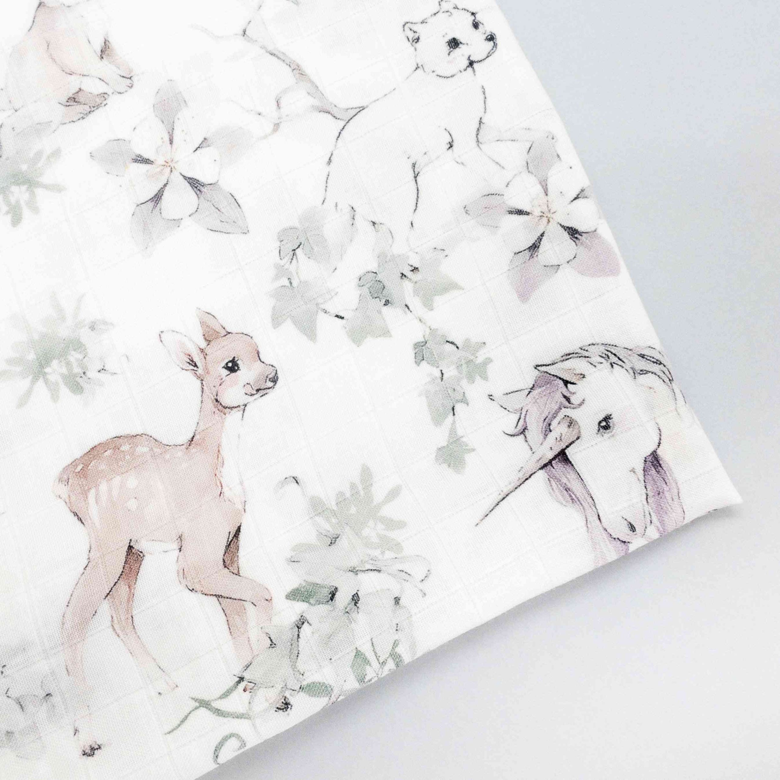 Mussola cotone e bambù Foresta Incantata - immagine 2