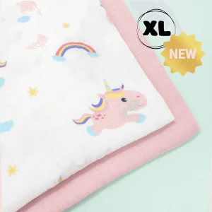 Set da 2 mussole neonata cotone e bambù 120x110 cm XL