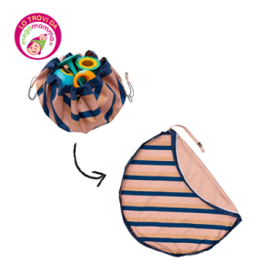 Sacco Portagiochi e Tappeto 2 in 1 – Collezione Outdoor Mokka Stripes – Play & go
