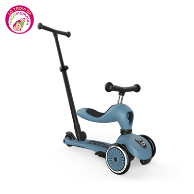 Monopattino a Triciclo con Barra di Spinta Highwaykick 1 Push and Go Steel – Scoot and ride - immagine 2