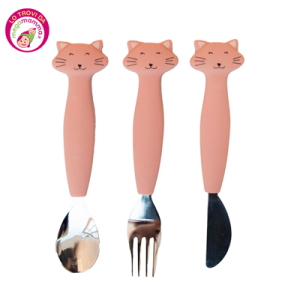 Posate in acciaio e silicone  Mrs Cat – Trixie