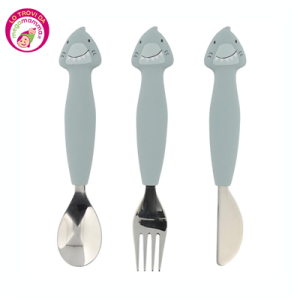 Posate in acciaio e silicone  Mr Shark- Trixie